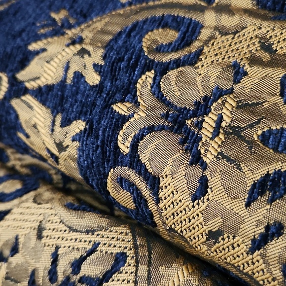 Elegant Tapestry Gold and Blue Women's Jacket XL Glam Formal Party Church - Picture 7 of 10